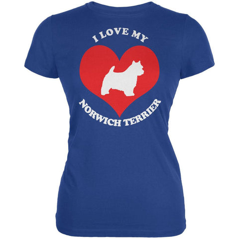 Valentines I Love My Norwich Terrier Royal Juniors Soft T-Shirt