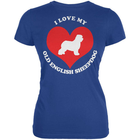 Valentines I Love My Old English Sheepdog Royal Juniors Soft T-Shirt