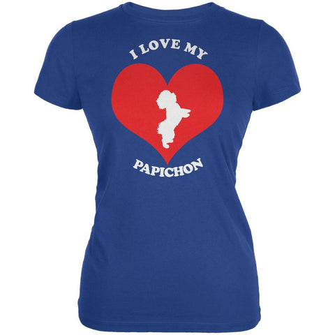 Valentines I Love My Papichon Royal Juniors Soft T-Shirt