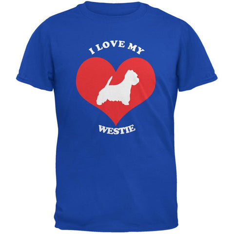Valentines I Love My Westie Royal Adult T-Shirt