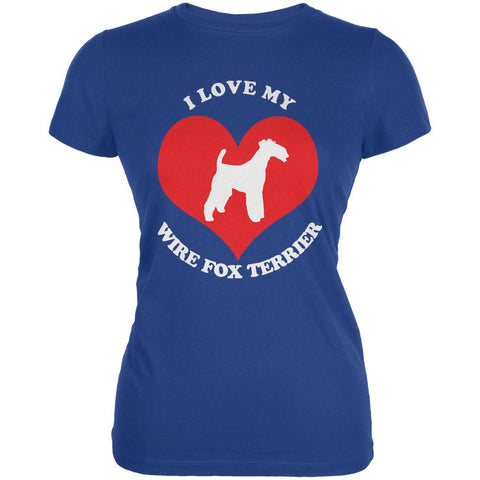 Valentines I Love My Wire Fox Terrier Royal Juniors Soft T-Shirt