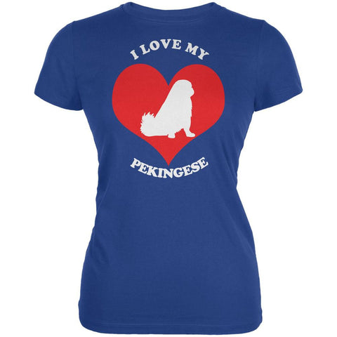 Valentines I Love My Pekingese Royal Juniors Soft T-Shirt