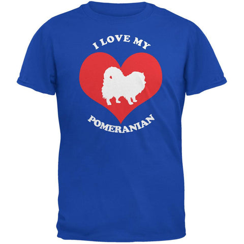 Valentines I Love My Pomeranian Royal Adult T-Shirt