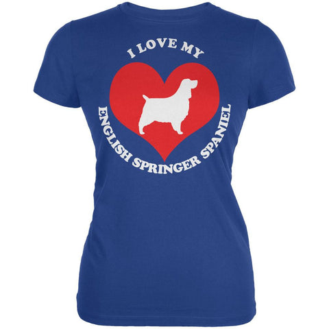 Valentines I Love My English Springer Spaniel Royal Juniors Soft T-Shirt