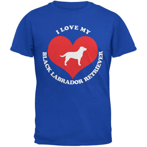 Valentines I Love My Black Lab Royal Adult T-Shirt