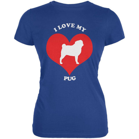 Valentines I Love My Pug Royal Juniors Soft T-Shirt