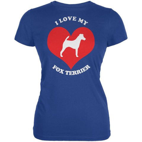 Valentines I Love My Fox Terrier Royal Juniors Soft T-Shirt