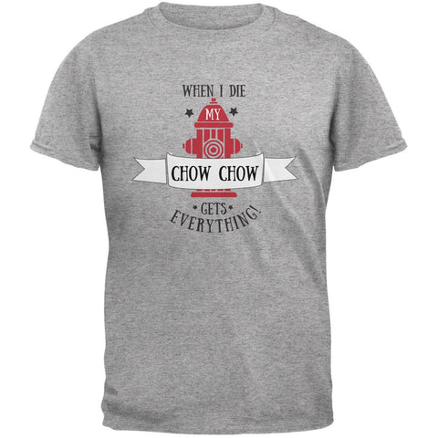 Funny When I Die Chow Chow Heather Grey Adult T-Shirt