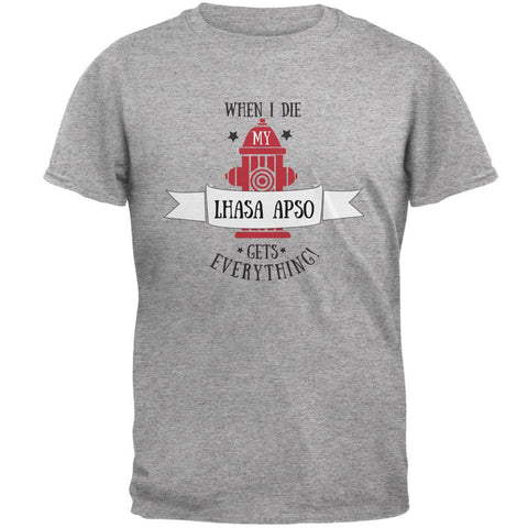 Funny When I Die Lhasa Apso Heather Grey Adult T-Shirt