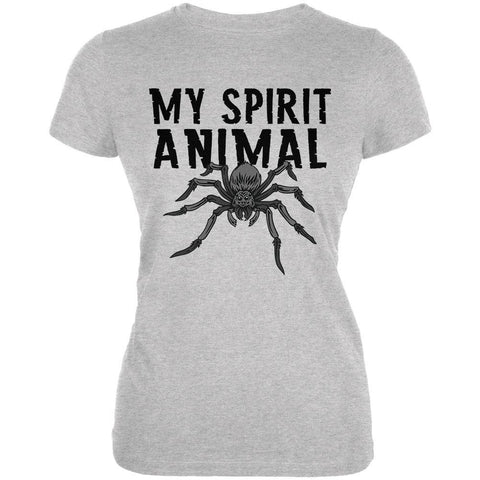 My Spirit Animal Spider Heather Grey Juniors Soft T-Shirt