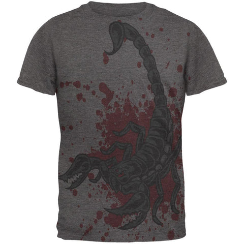 Scorpion Splatter All Over Charcoal Heather Adult Soft T-Shirt