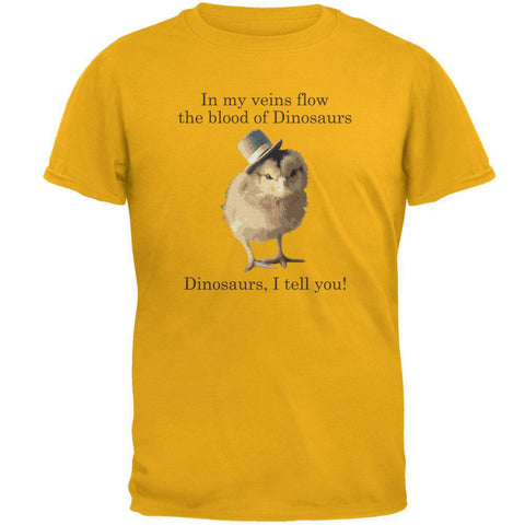 Chick Dinosaur Blood Gold Adult T-Shirt