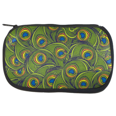 Graphic Peacock Feathers Makeup Bag