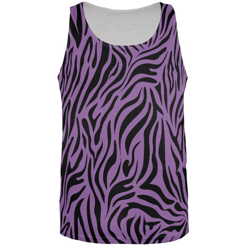 Zebra Print Sublimated Purple All Over Adult Tank Top