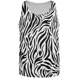 Zebra Print White All Over Womens Tank Top