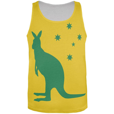 World Cup Australia Yellow Sporting Kangaroo All Over Adult Tank Top