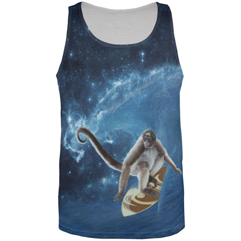 Surfing Spider Monkey IN SPACE All Over Adult Tank Top