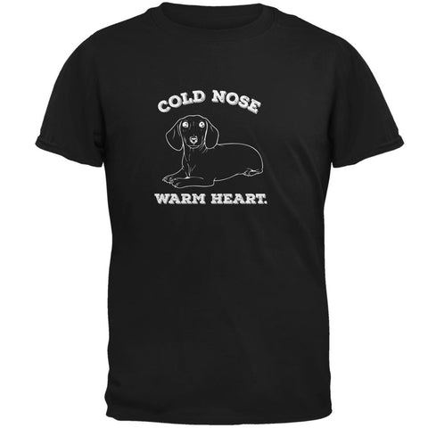Cold Nose Warm Dachshund Black Adult T-Shirt