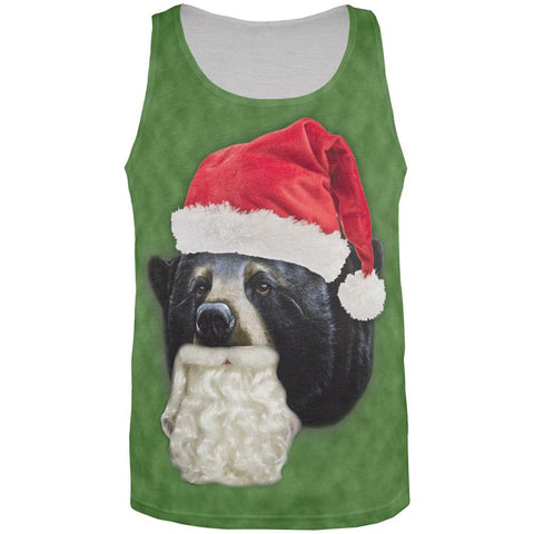 Christmas Santa Bear All Over Adult Tank Top