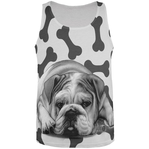 Bulldog and Bones All Over Adult Tank Top