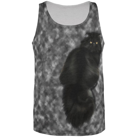 Tie Dye Black Cat All Over Adult Tank Top