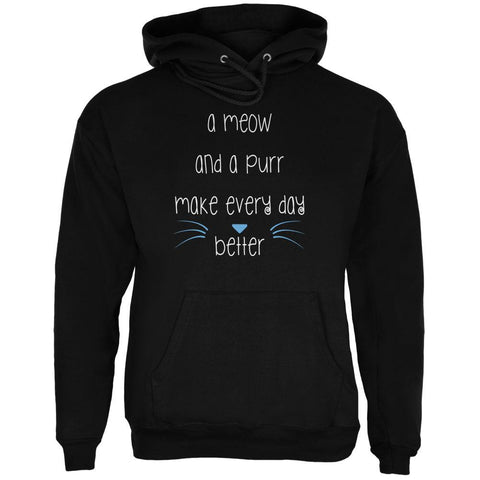 A Meow and a Purr Cat Black Adult Hoodie