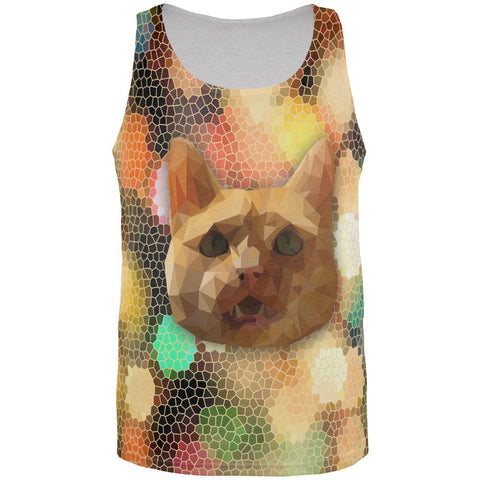 Geometric Poly Cat All Over Adult Tank Top