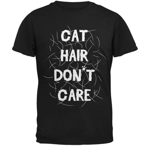 Cat Hair Don't Care Black Adult T-Shirt