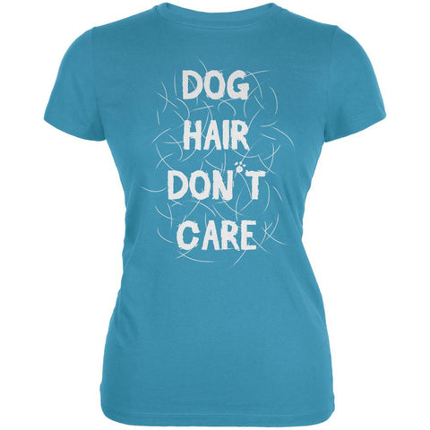 Dog Hair Don't Care Aqua Juniors Soft T-Shirt